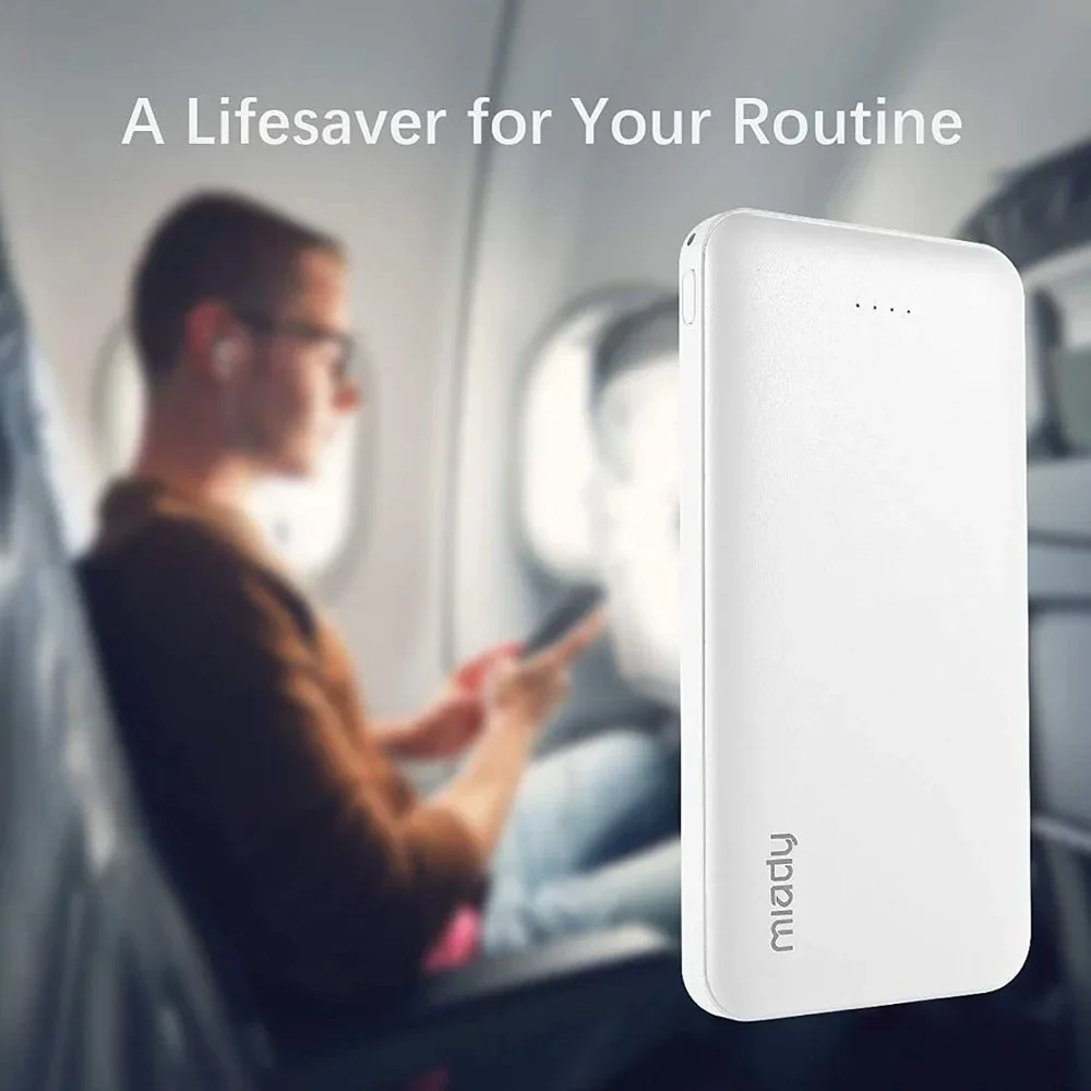 2-Pack Miady 10000mAh Dual USB Portable Charger, Fast Charging Power Bank
